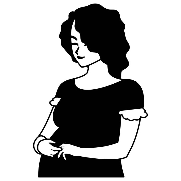 Elszigetelt terhes nő vektor design - Vektor, kép