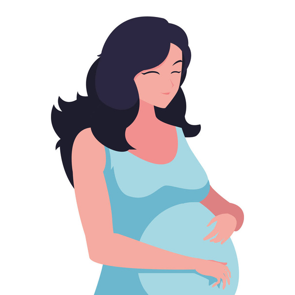 Απομονωμένη έγκυο γυναίκα διανυσματικό σχεδιασμό - Διάνυσμα, εικόνα