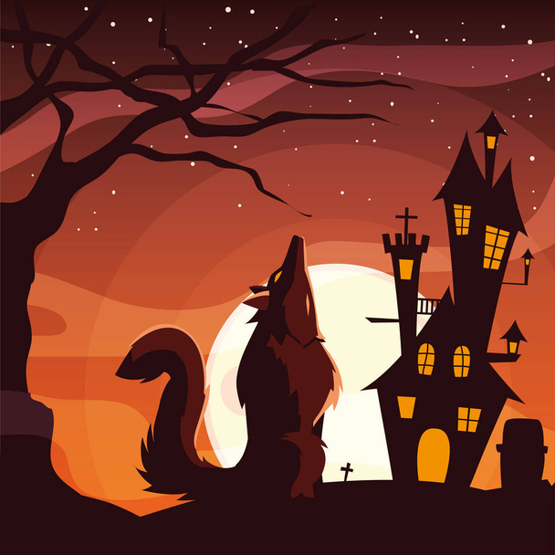 Icona di progettazione vettoriale lupo Halloween
 - Vettoriali, immagini