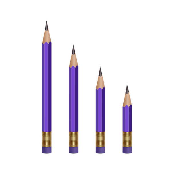Set di matite vettoriali realistiche su sfondo bianco
 - Vettoriali, immagini