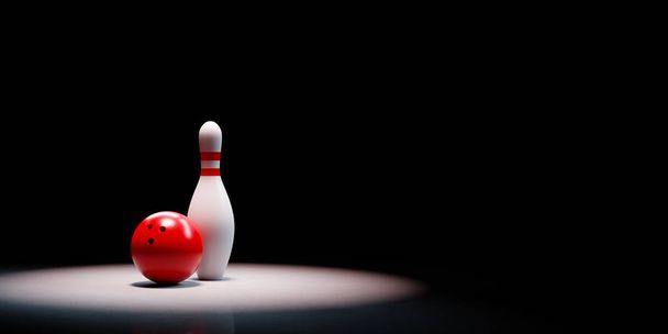 Skittle avec boule de bowling Spotlight sur fond noir
 - Photo, image