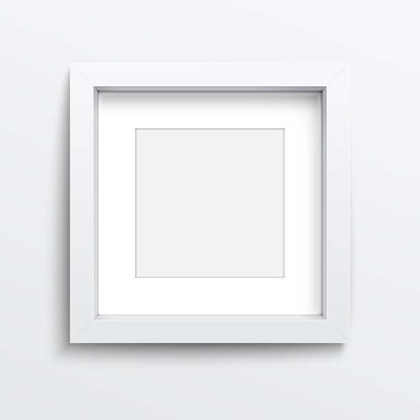 White square frame on gray wall. - Vector, Image