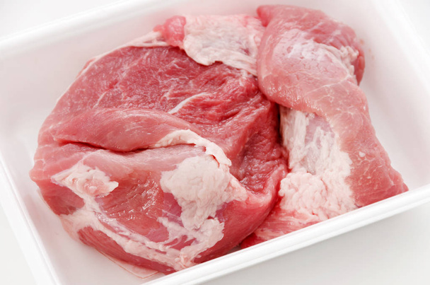 Ωμό χοιρινό κρέας, πίσω πλευρά - Φωτογραφία, εικόνα