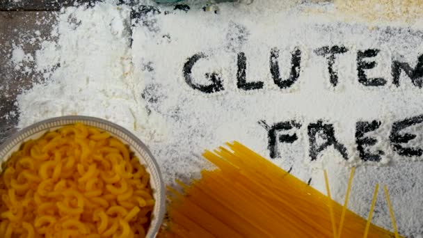 gluten-free, pasta and flour - Footage, Video