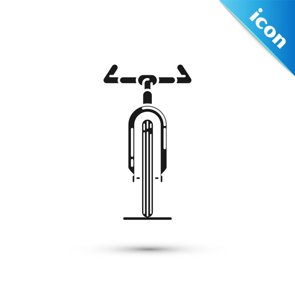 Czarna ikona roweru na białym tle. Wyścig rowerowy. Sport ekstremalny. Sprzęt sportowy. Ilustracja wektorowa - Wektor, obraz
