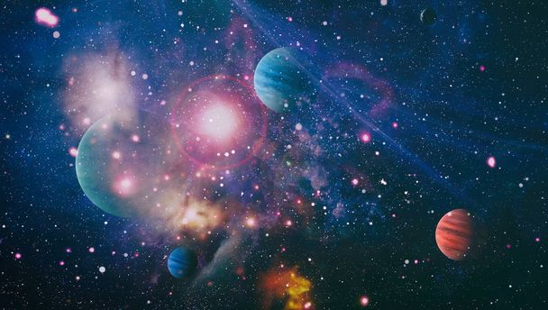 Nebulosa y galaxias en el espacio. Espacio muchos años luz lejos de la Tierra. Elementos de esta imagen proporcionados por la NASA - Foto, Imagen