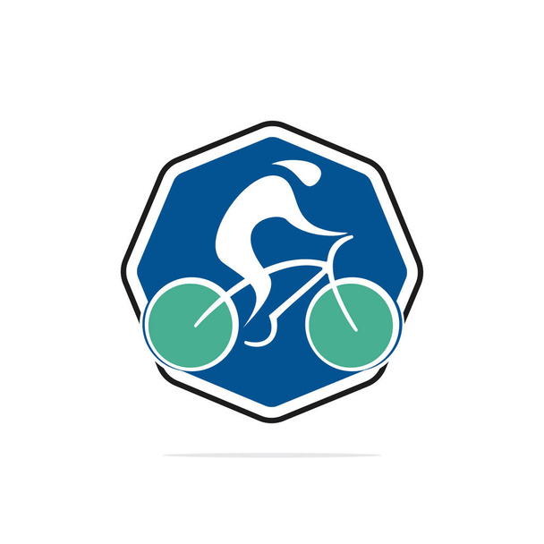 Ciclismo carrera vector logo diseño. Plantilla de diseño de logotipo de tienda de bicicletas
. - Vector, Imagen