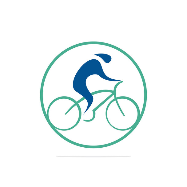 Kolarstwo wyścig logo wektor projekt. Szablon projektu logo sklepu rowerowego. - Wektor, obraz