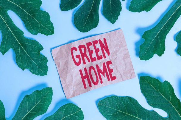 Word writing text Green Home. Business concept for An area filled with plants and trees where you can relax. - Photo, Image