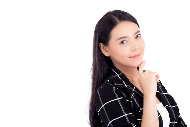 Porträt der schönen Frau asiatische Make-up der Kosmetik, Mädchen Hand  - Foto, Bild