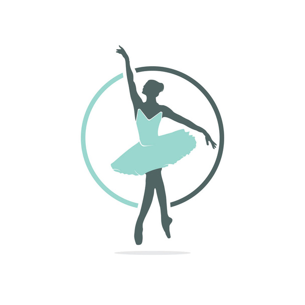 Дизайн векторного логотипа балерины. Логотип для балетной школы и танцевальной студии
. - Вектор,изображение