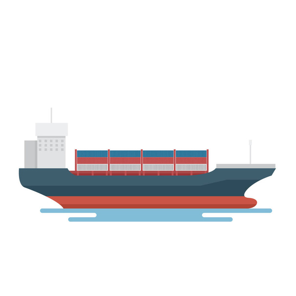 Транспорт Logistics Container transport ship for marine export
 - Вектор,изображение