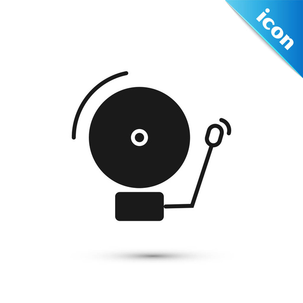 Black Ringing alarm bell icon isolated on white background. Alarm symbol, service bell, handbell sign, notification symbol. Vector Illustration - ベクター画像
