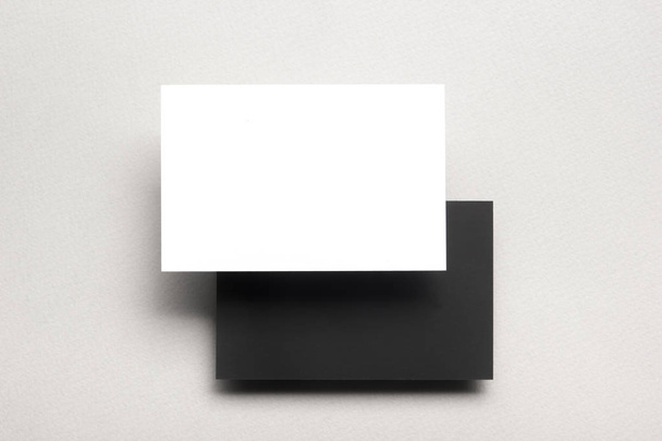 Business cards blank. Mockup on color background. Flat Lay. copy space for text - Foto, immagini