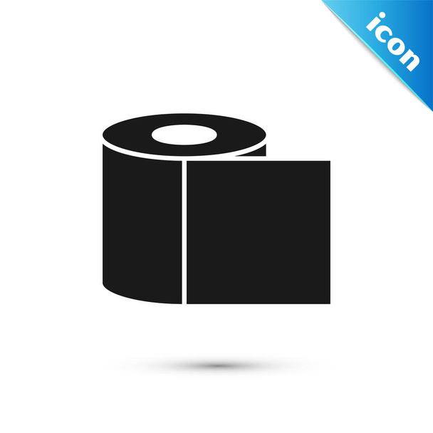 Schwarzes Toilettenpapierrollen-Symbol isoliert auf weißem Hintergrund. Vektorillustration - Vektor, Bild