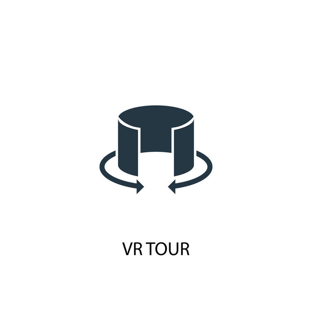 Icono VR tour. Ilustración de elementos simples. Diseño de símbolo de concepto VR tour. Puede ser utilizado para la web
 - Vector, imagen