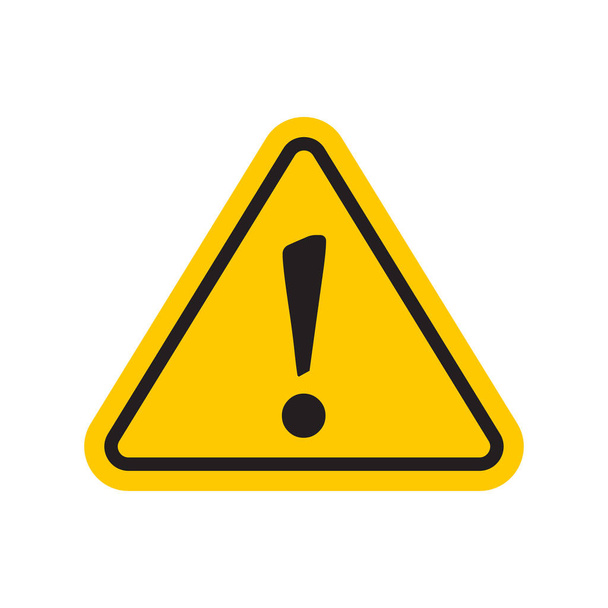 Żółta ikona ostrzegawczego zagrożenia z symbolem wykrzyknik - Wektor, obraz