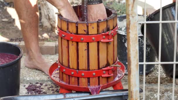 Традиційна ручна дробарка винограду. Виноробство
 - Кадри, відео