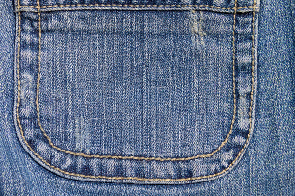 Jeans texture background. Part of the blue jeans - Photo, Image