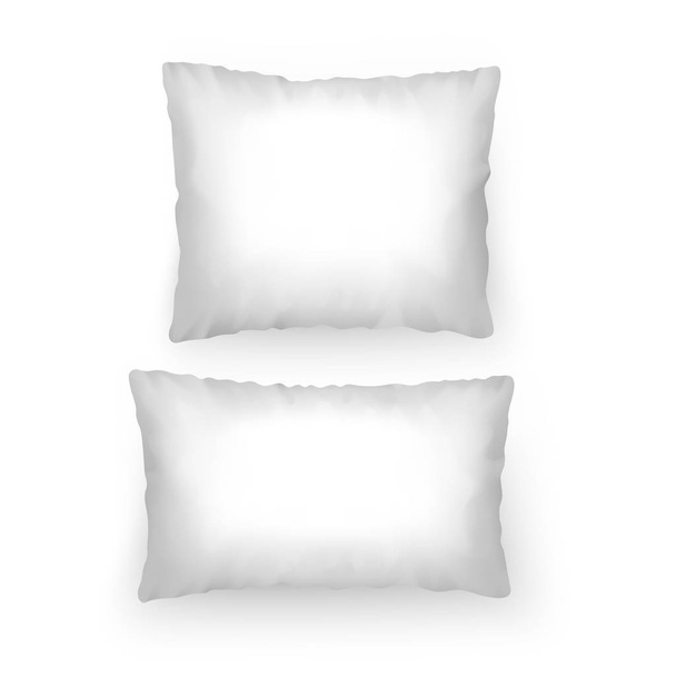 Σετ από ρεαλιστικά λευκά μαξιλάρια, πρότυπο για τα μοτίβα ή το σχέδιό σας, απεικόνιση διανυσματικής απεικόνισης - Διάνυσμα, εικόνα