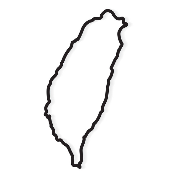 μαύρο περίγραμμα της Ταϊβάν χάρτη-διανυσματική απεικόνιση - Διάνυσμα, εικόνα