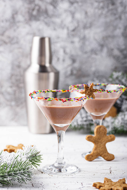 Sugar cookie martini with sprinkles rim - Fotó, kép