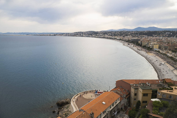 View of the Mediterranean sea, bay of Angels, Nice, France - Zdjęcie, obraz