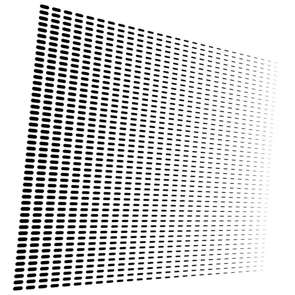 3d segmented, dashed lines geometric pattern. Vanish, diminish s - Vector, Image