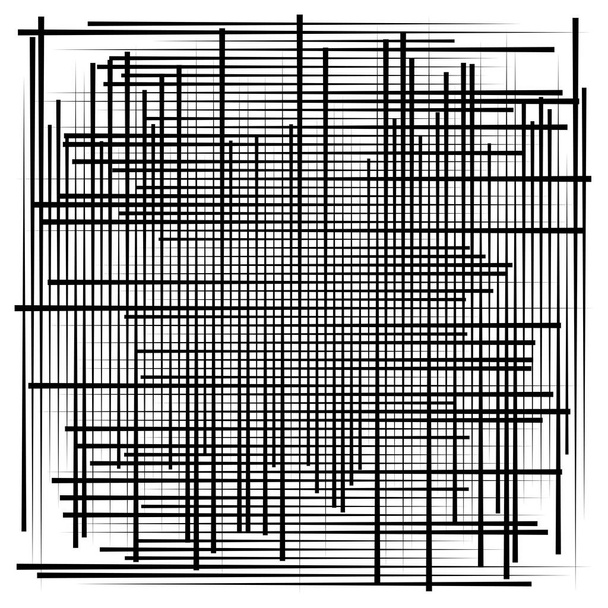 Willekeurige lijnen raster, gaas. Dynamische, onregelmatige overlapping, kruising l - Vector, afbeelding