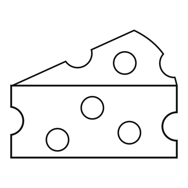 Pieza de ilustración vectorial de queso suizo en blanco y negro
. - Vector, imagen