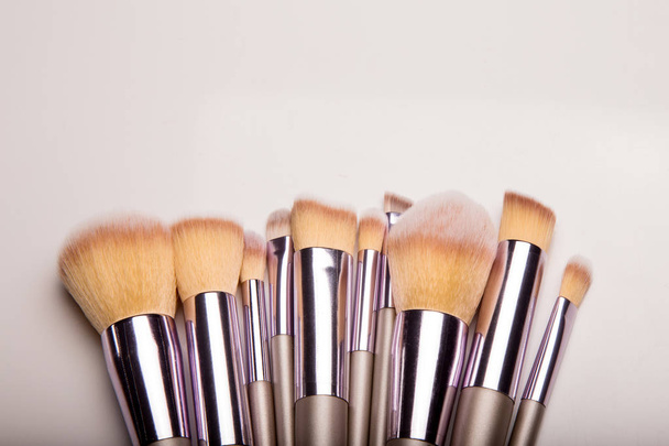 Set of makeup brushes isolated on white background - Foto, afbeelding