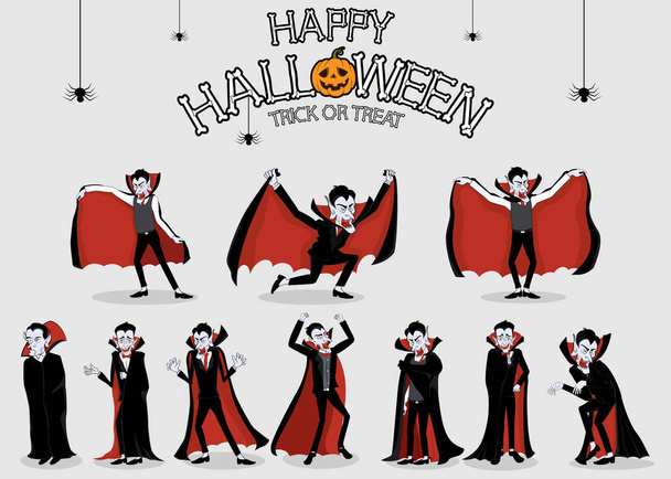 sbírka Halloweenskou obludy kostým Drákula - Vektor, obrázek