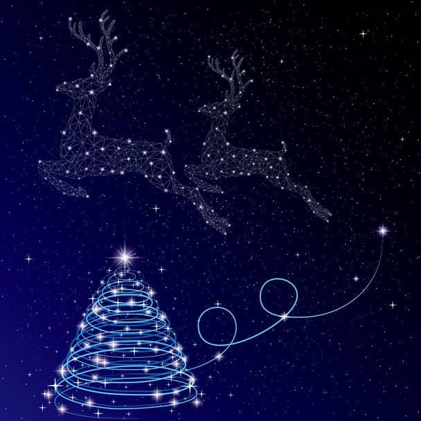 Christmas design elements. The background is blue. - Vector, Image