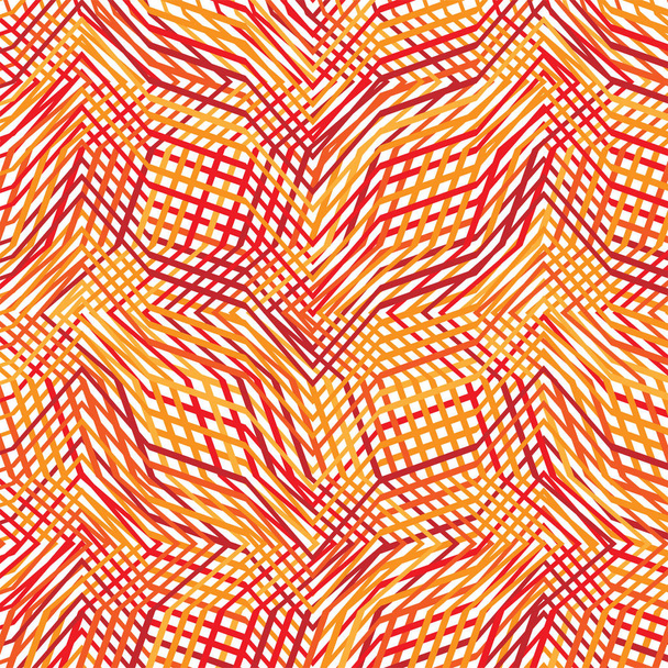 Intersected, interweaved irregular lines, stripes orange, yellow - Vector, Image