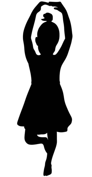 Балетный силуэт маленькая девочка векторная иллюстрация
 - Вектор,изображение