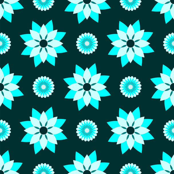 Seamless background of symmetrical flowers in light green tones design concept for fabric and print paper - Vecteur, image