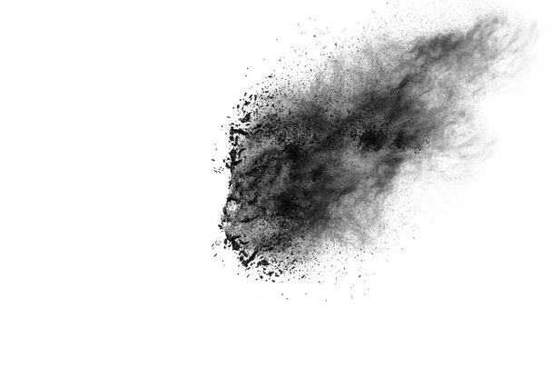 Αφηρημένη σχεδίαση της μαύρης σκόνης σύννεφο σε λευκό φόντο - Φωτογραφία, εικόνα