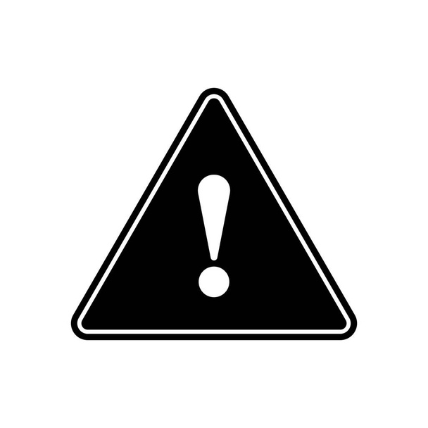 El vector de un icono de advertencia negro de símbolo de exclamación está en un fondo blanco
. - Vector, Imagen