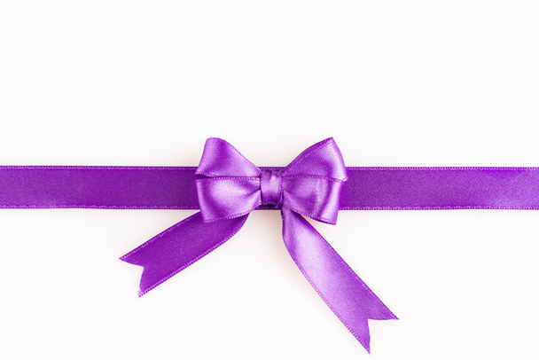 purple ribbon on white background - Photo, Image