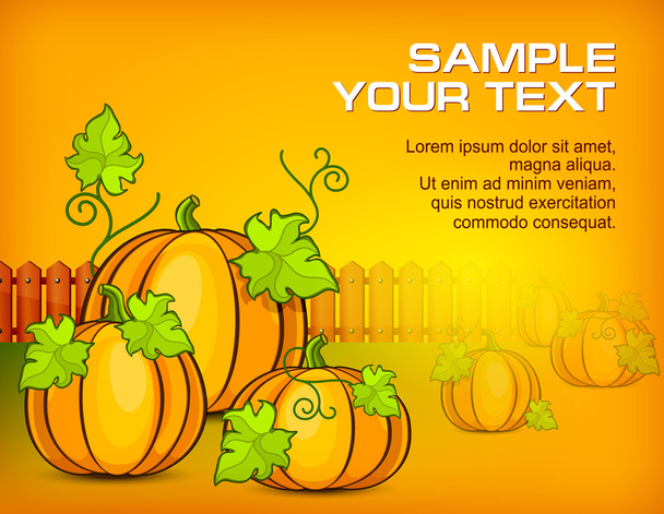 Halloween pumpkins & text - Вектор, зображення