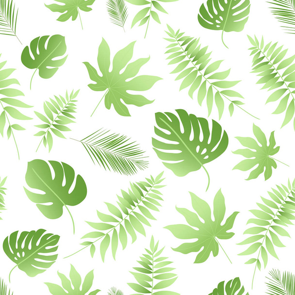 Vector tropical abstract seamless pattern. Tropical palm leaves. Abstract repeated background. For paper, cover, fabric, gift wrap, wall art, interior decor - Vector - Vetor, Imagem