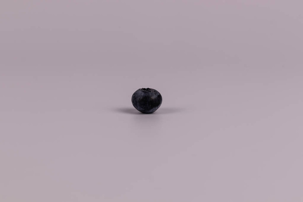 Side view on one wild blackberry on white background from afar - Foto, Imagem