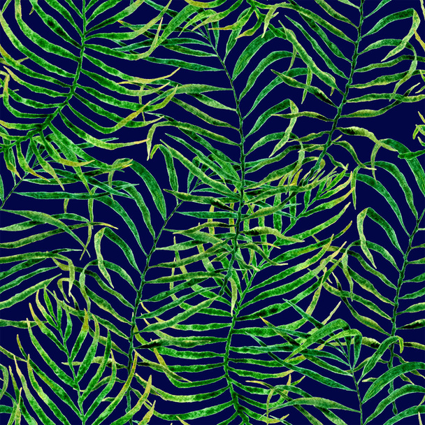 Tropical seamless pattern. Watercolor tangled palm - 写真・画像