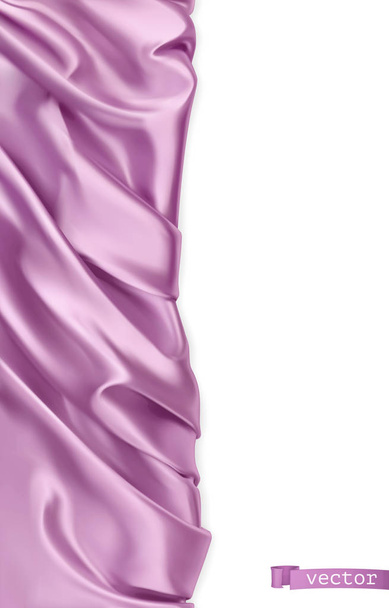 Tecido de cortinas. Cortina violeta. 3d vetor realista. Bandeira vertical
 - Vetor, Imagem