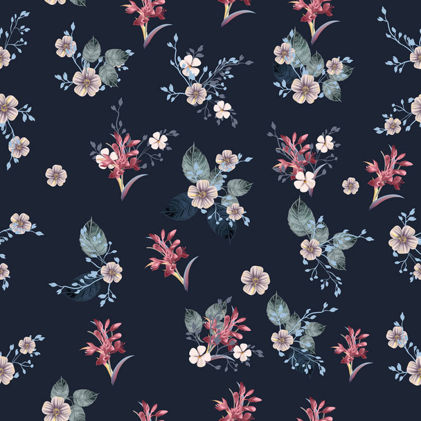 Elegant vector vintage pattern in classic style with flowers - Διάνυσμα, εικόνα