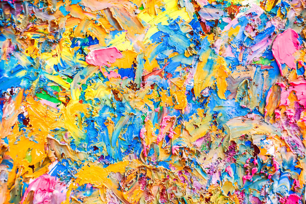 Textura grasienta trazos de pintura al óleo de diferentes colores
 - Foto, Imagen