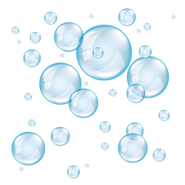 Transparent soap bubbles photo realistic vector - Vector, Image