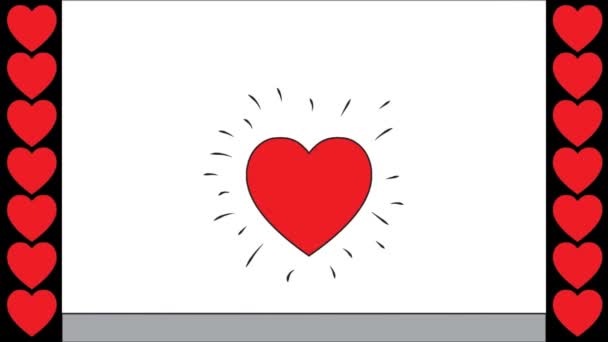 Animace milenců, kteří tvoří srdce pro Valentýna - Záběry, video