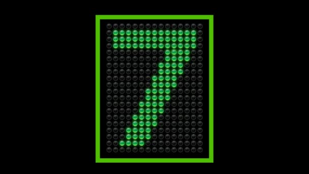 Contagem regressiva com números em um painel de matriz LED verde
 - Filmagem, Vídeo