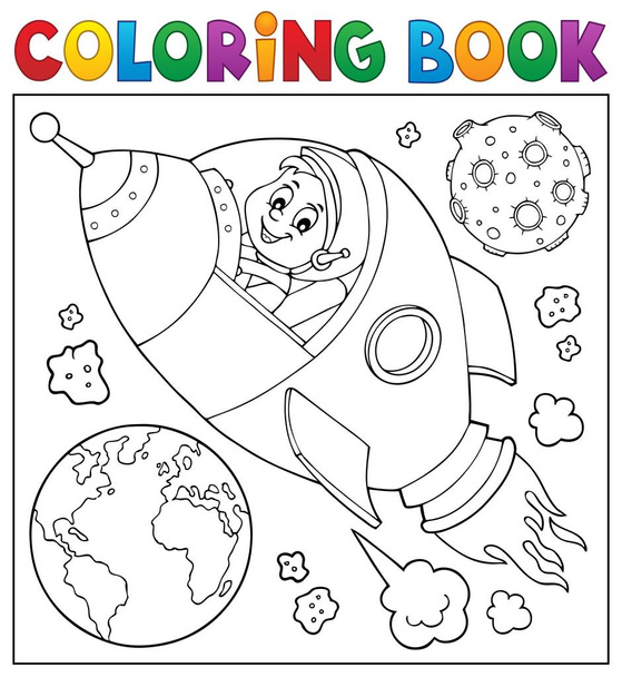 Coloring book space theme 2 - Vektor, kép